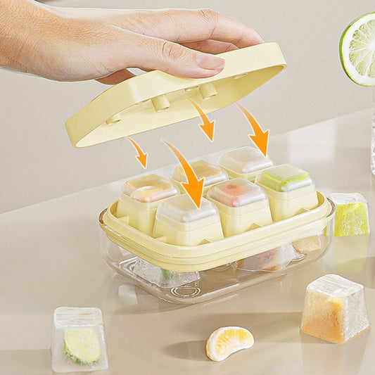 6-Grid Food-Grade Easy-Release Mini Ice Cube Tray